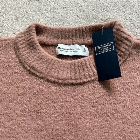 Abercrombie & Fitch Soft A&F Collection Blush Pink Crew Sweater Large NEW w/ Tag - Picture 3 of 3